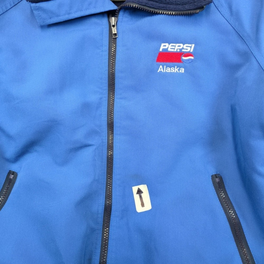 VTG Pepsi Alaska Jacket Polar Fleece Lined Sportsmaster USA Made Retro Blue L - Picture 3 of 8